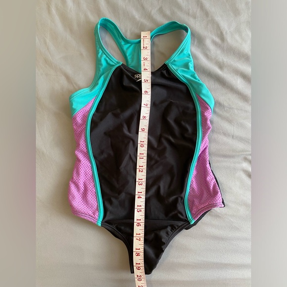 SPEEDO Green and Purple 1 piece Swimsuit.Size 12 - Picture 7 of 8